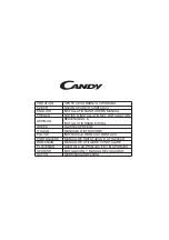 Предварительный просмотр 1 страницы Candy CA32805 Installation And User Manual