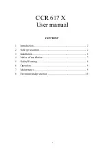 Preview for 2 page of Candy CCR 617 X User Manual