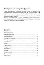 Preview for 2 page of Candy CDPH 2L1049W User Manual