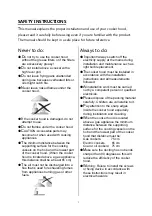 Предварительный просмотр 4 страницы Candy CFT63/1W/1 Instruction Manual