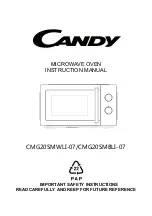 Preview for 1 page of Candy CMG20SMWLI-07 Instruction Manual