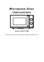 Preview for 1 page of Candy CMG20TNMB Instructions Manual