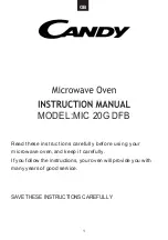 Preview for 3 page of Candy MIC 20G DFB Instructions For Use Manual