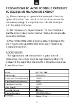 Preview for 4 page of Candy MIC 20G DFB Instructions For Use Manual