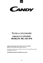 Preview for 42 page of Candy MIC 20G DFB Instructions For Use Manual