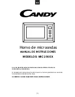 Предварительный просмотр 72 страницы Candy MIC 256 EX User Instructions