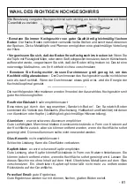 Preview for 61 page of Candy PVD 603 Instructions For Use And Installation