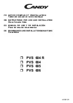 Preview for 1 page of Candy PVS 604 R Instructions For Use And Installation