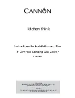 Preview for 1 page of Cannon 110cm Free Standing Gas Cooker C110DPX Instructions For Installation And Use Manual