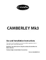 Cannon CAMBERLEY Mk3 Use And Installation Instructions предпросмотр