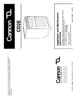 Cannon CD2E Installation And Maintenance Instructions Manual preview