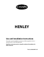 Cannon HENLEY 10582G Use And Installation Instructions preview