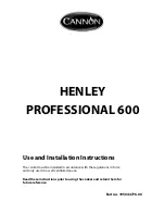 Preview for 1 page of Cannon HENLEY Professional 600 10430G Use And Installation Instructions