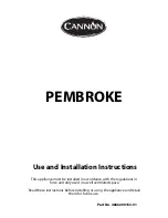 Preview for 1 page of Cannon PEMBROKE 10593G Use And Installation Instructions