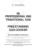 Cannon Professional 1000 Use And Installation Instructions preview