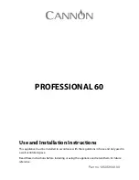 Cannon Professional 60 C60GP Use And Installation Instructions preview