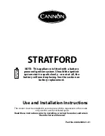 Cannon STRATFORD 10530G MK2 Use And Installation Instructions preview