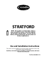 Cannon STRATFORD 10530G Use And Installation Instructions preview