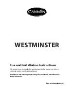 Preview for 1 page of Cannon WESTMINSTER 10550G MK2 Use And Installation Instructions