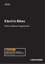 Preview for 1 page of Cannondale Canvas Neo 1 Owner'S Manual Supplement