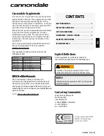 Preview for 2 page of Cannondale CONTRO-E C62216M1002 Supplemental Owner'S Manual