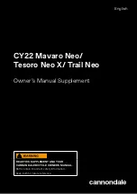 Cannondale CY22 Mavaro Neo Owner'S Manual Supplement preview