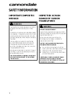 Preview for 3 page of Cannondale F-SI Owner'S Manual