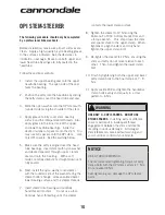 Preview for 12 page of Cannondale LEFTY HYBRID Owner'S Manual Supplement