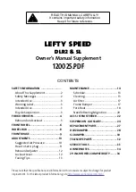 Cannondale LEFTY SPEED DLR2 Owner'S Manual Supplement preview