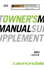 Cannondale MOTO CARBON Owner'S Manual Supplement preview