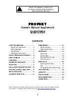 Cannondale PROPHET Owner'S Manual Supplement предпросмотр