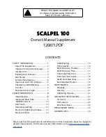 Cannondale SCALPEL 100 SCALPEL 100 Owner'S Manual Supplement предпросмотр