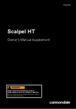 Предварительный просмотр 1 страницы Cannondale Scalpel HT Owner'S Manual Supplement