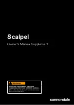 Cannondale Scalpel Owner'S Manual Supplement предпросмотр