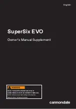 Предварительный просмотр 1 страницы Cannondale SuperSix EVO Owner'S Manual Supplement