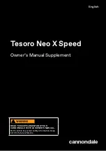 Предварительный просмотр 1 страницы Cannondale Tesoro Neo X Speed Owner'S Manual Supplement