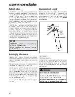 Preview for 5 page of Cannondale Trigger 29ER Owner'S Manual