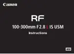 Canon 100-300mm F2.8 L IS USM Instructions Manual preview