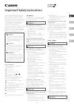 Preview for 1 page of Canon 1238i II Important Safety Instructions Manual