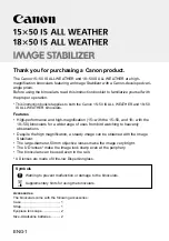 Preview for 2 page of Canon 15X50 IS ALL WEATHER Instructions Manual