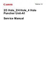 Preview for 1 page of Canon 2/3 Hole Puncher Unit-A1 Service Manual