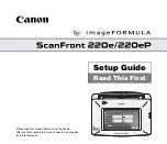 Предварительный просмотр 1 страницы Canon 2263B002 - imageFORMULA ScanFront 220 Setup Manual