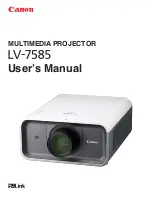 Canon 2473B002 - LV 7585 XGA LCD Projector User Manual preview