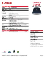 Предварительный просмотр 2 страницы Canon 3000F - CanoScan Scanner Specifications