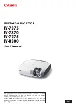 Предварительный просмотр 1 страницы Canon 3518B002 - LV 8300 WXGA LCD Projector User Manual