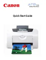 Предварительный просмотр 1 страницы Canon 475D - i Color Inkjet Printer Quick Start Manual