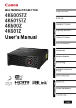 Preview for 1 page of Canon 4K600STZ User Manual