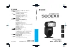 Canon 580EX - Speedlite II - Hot-shoe clip-on Flash Instruction Manual preview