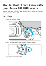 Предварительный просмотр 1 страницы Canon 70D How-To Manual