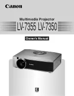 Preview for 1 page of Canon 7355 - LV XGA LCD Projector Owner'S Manual